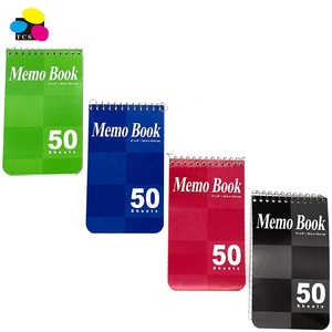 4 paket 50 sayfa Spiral Memo kitaplar dayanıklı lamine kağıt kapak üst bağlı ile çeşitli renkler - Product Image 1