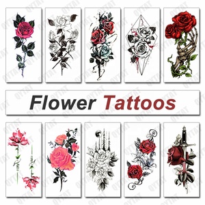 Achetez en gros des autocollants de <span class=keywords><strong>tatouage</strong></span> temporaire <span class=keywords><strong>pour</strong></span> le corps, de haute qualité, <span class=keywords><strong>pour</strong></span> femmes et filles, avec motifs floraux et à l'eau de rose. - Product Image 6