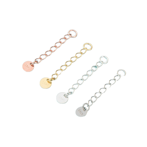 Cadena de Extensión Redonda Impermeable de Plata 925 para Accesorios de Joyería DIY, Componentes y Fornituras de Moda - Product Image 1