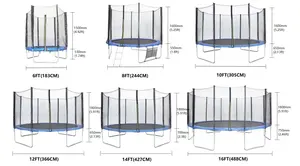 저렴한 카마 엘라스티카 트램폴린 대형 성인 어린이 야외 어린이를위한 16ft 트램폴린