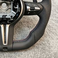 Volant sport en cuir pleine fleur à fond plat pour BMW F10 F20 F30 F36 M3 F80 M4 F82 M2 F87 M5 F90 X3 F25 X5 E70 E71 E90 E92