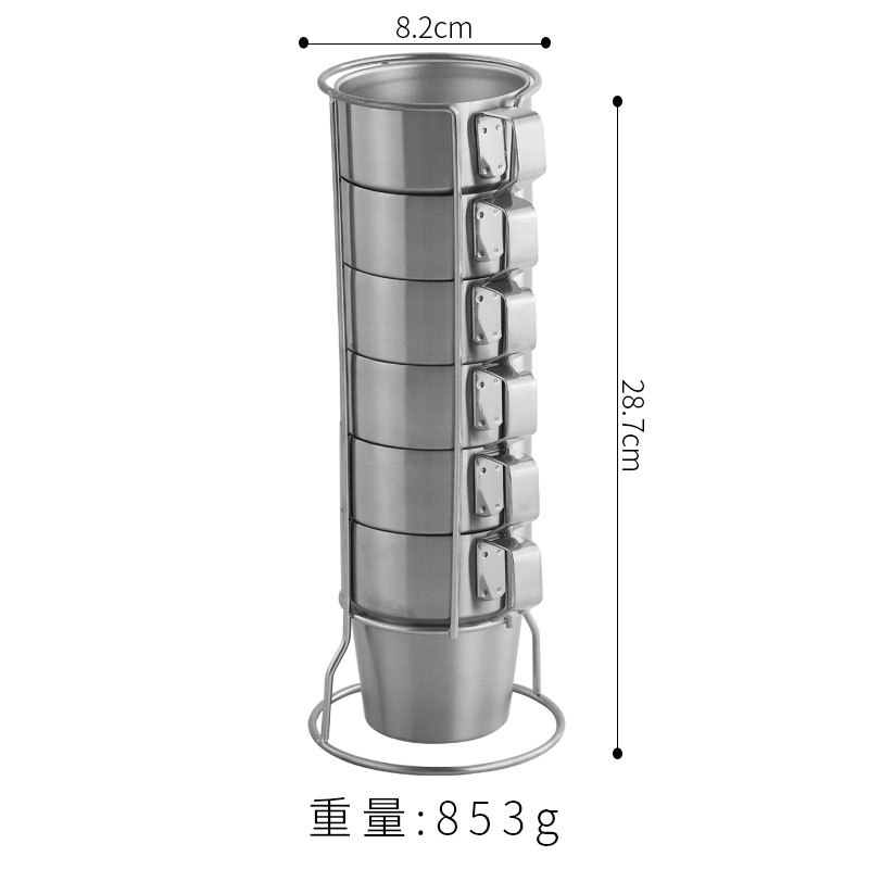 Porte-gobelet de 300 ml pour six tasses (argent)