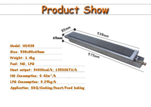 Brûleur de cuisson au gaz pour barbecue, brûleur céramique infrarouge, <span class=keywords><strong>pièce</strong></span> de rechange - Product Image 6