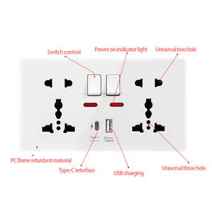 Toma de corriente USB tipo C de doble conmutación, toma de pared Universal de 4 vías de carga rápida, Smart Life UK, interruptor de pared inteligente de un solo polo - Product Image 2