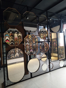 <span class=keywords><strong>Miroir</strong></span> ovale moderne en alliage d'aluminium <span class=keywords><strong>noir</strong></span>, 60x120cm, grand format mural, design allongé pour la décoration intérieure - Prix de gros pour commandes en vrac - Product Image 4