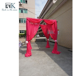 หลังคาผ้าชีฟองสีแดงสุดหรูสำหรับงานแต่งงาน แบบถอดประกอบได้ พร้อมชั้นวางตกแต่งภายนอกอาคารในกล่อง - Product Image 3