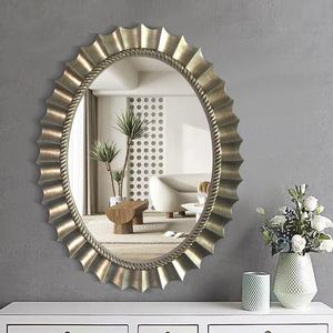 <span class=keywords><strong>Specchio</strong></span> Ovale da Parete in Stile Minimalista <span class=keywords><strong>Moderno</strong></span>, Cornice in PU, <span class=keywords><strong>Specchio</strong></span> Argentato da 4mm per Camera da Letto, Bagno, Hotel - Product Image 2