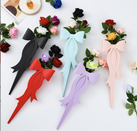 Boîte à fleurs personnalisée en gros pour mariage, sac à fleurs individuelles, vente directe d'usine, boîte à roses papillon à longue tige pour la fête des mères