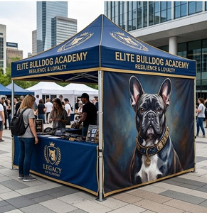 Tenda Gazebo 3x3m Pronta per la Spedizione, Chiosco 10x10 per Donazioni di Cibo per Animali e Registro Volontari per Servizi Pubblici - Product Image 1