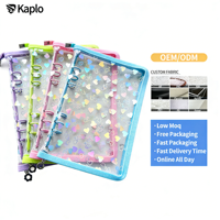 Carpeta con Cierre de PVC de 6 Anillas Kaplo A5, Funda para Cuaderno Económica, Carpeta Transparente con Bolsillo, 13 Colores, Papelería Escolar y de Oficina al por Mayor