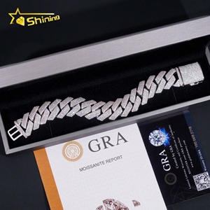 Lusso personalizzato ghiacciato Hip Hop Moissanite diamante Miami grande catena 20MM di larghezza argento 925 con maglia cubana braccialetto a catena <span class=keywords><strong>Gor</strong></span> Men - Product Image 6