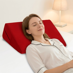 Coussin de soutien dorsal réglable rouge personnalisé pour dormir, lire, se reposer, en mousse à mémoire de forme, coussin triangulaire pour lit, OEM - Product Image 1