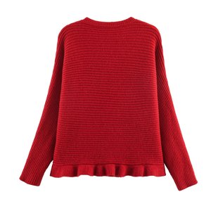 SHENZHU 2026 Conjunto de Suéter y Falda de Punto con Volantes, <span class=keywords><strong>Elegante</strong></span> y Versátil, para Mujer, Cuello Redondo, Manga Larga, Modelo 5157 - Product Image 3
