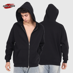 เสื้อแจ็คเก็ตผู้ชายผ้าฟลีซ 350 กรัม ซิปโลหะคุณภาพสูง แขนเสื้อแบบริบ ฮู้ดดี้สั่งทำพิเศษ แขนยาว ซิปแบบรูดขึ้น - Product Image 3
