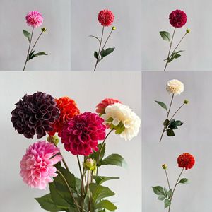 Y-H101 Vente en gros de fleurs de <span class=keywords><strong>dahlia</strong></span> au toucher réel, <span class=keywords><strong>dahlia</strong></span> à 2 têtes, décoration de mariage, décoration de la maison, <span class=keywords><strong>fleur</strong></span> en soie, <span class=keywords><strong>fleur</strong></span> artificielle - Product Image 2