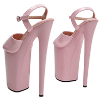 Sandales à talons hauts exotiques pour femmes, 23cm/9 pouces, avec bride à la cheville et sangle croisée, chaussures de danse
