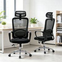 Chaise de bureau ergonomique moderne de haute qualité avec dossier haut en maille, pivotante, réglable en hauteur et extensible