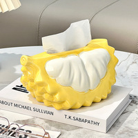 Boîte à mouchoirs en céramique sur le thème du durian, imperméable, multifonctionnelle, haut de gamme, minimaliste, luxueuse, nouveau design 2025, porte-serviettes de table