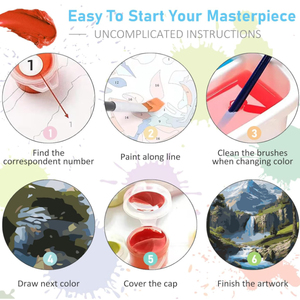 24 Couleurs Moderne et Classique DIY <span class=keywords><strong>Peinture</strong></span> par Numéros Paysages Naturels <span class=keywords><strong>Peinture</strong></span> à l'Huile <span class=keywords><strong>Acrylique</strong></span> pour Adultes Débutants - Product Image 5