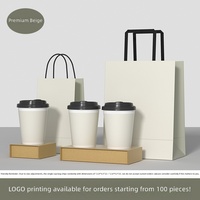 Sac en kraft écologique personnalisable avec logo, emballage cadeau haut de gamme pour pâtisserie, plats à emporter, desserts, sac à main
