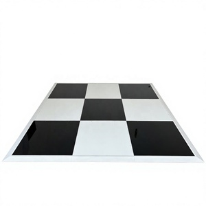 Black and White Dance Floor Panels Interlocking Dance Floor Modular Dance Flooring - Product Image 1