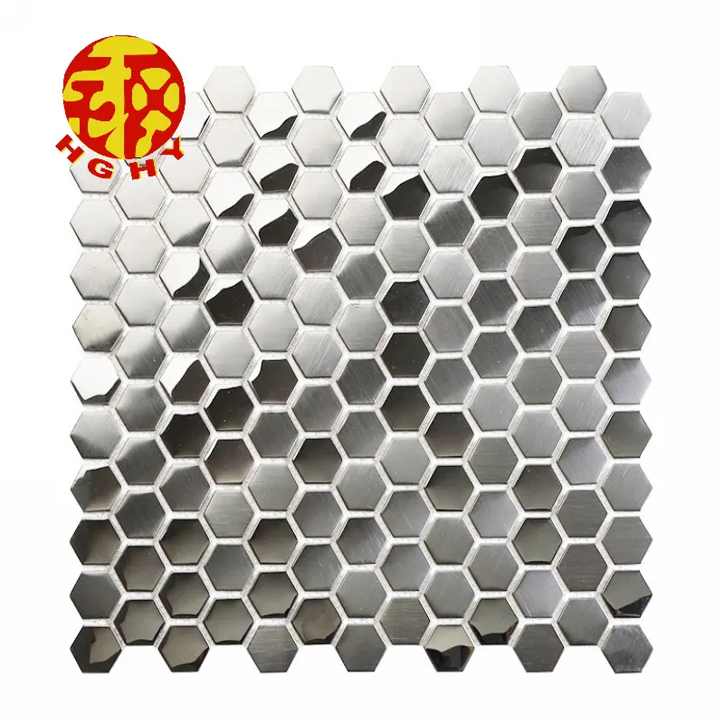 dual color metal mosaic mirror polished finished adhesive 304 stainless steel sheets plates