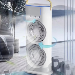 Mùa hè Máy tính để bàn điều hòa không khí Fan đôi phun ventilador tạo độ ẩm Fan xách tay nhà điện phun sương Quạt làm mát - Product Image 5