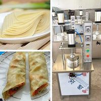Machine à crêpes professionnelle multifonctionnelle, également utilisable pour la fabrication de pain pita et de roti, pour boulangeries, usines et services de restauration.