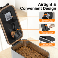 Conteneur de stockage pour aliments pour animaux, nourriture pour chats et graines pour oiseaux, couvercle hermétique sans BPA, bac à nourriture pour animaux en acier inoxydable brossé