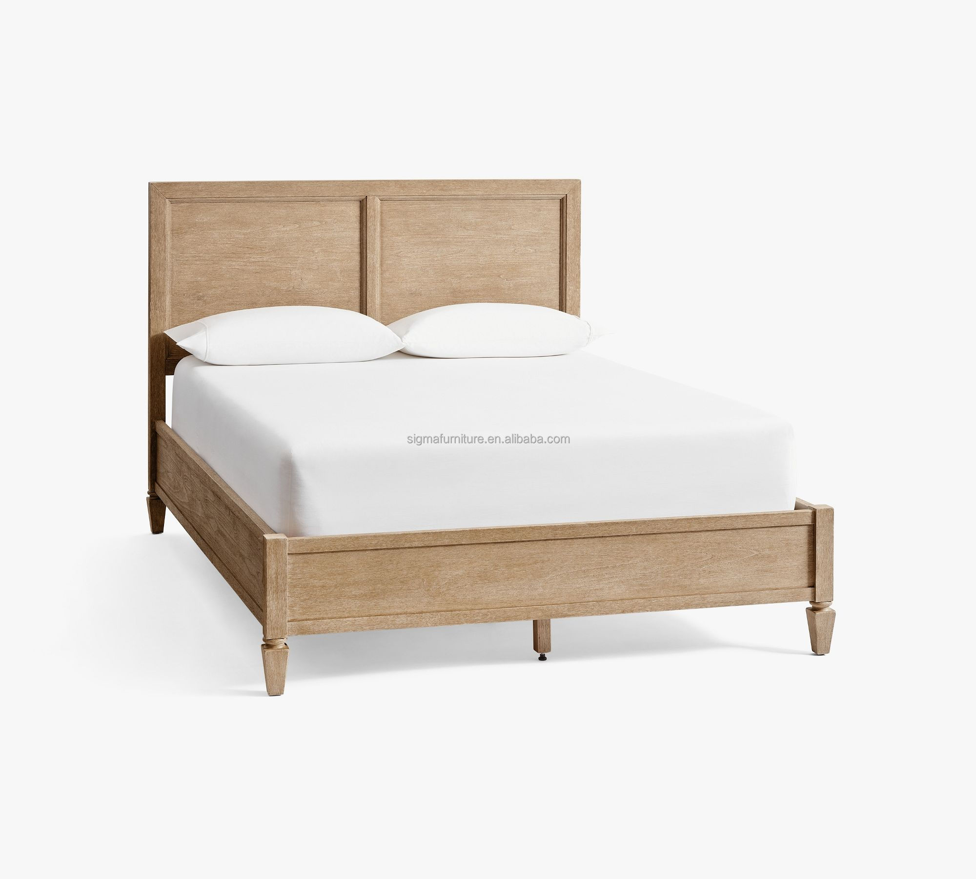 New popular bed frame farmhouse king and queen size wooden solid bed Villa style bed