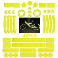 Pegatinas reflectantes fluorescentes amarillas para motocicleta, marcas de seguridad para casco de bicicleta y coche, tiras de advertencia con rayas de rejilla