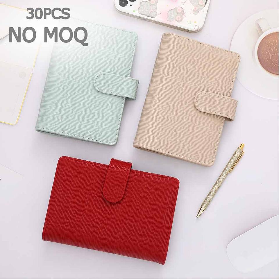 Yihe Black Best Selling 27-color Saffiano Epi Leather Black-ring A6 Budget Binder Planner For Christmas Office School Gift