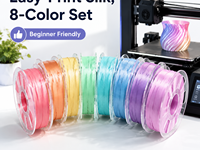 Filamen Printer 3D Yiqiu3D Silk PLA 1.75mm 8 Warna Pastel Set Anti-Macet, Mudah Dicetak, Hasil Akhir Sutra untuk Bambu Lab Creality K1