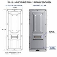 Module LCD IPS 15,0 pouces 1920x720 lisible en plein soleil, 1000 nits, écran LVDS 60 broches pour tableau de bord de machines lourdes et d'excavatrices