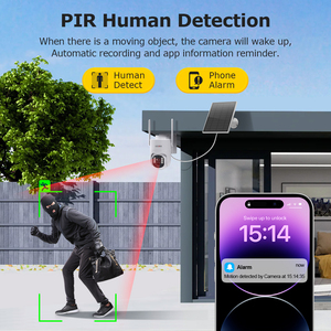 Mini PTZ HD 4 gam năng lượng mặt trời máy ảnh được xây dựng trong pin ngoài trời không thấm nước IP65 Camera giám sát con người phát hiện CCTV hệ thống báo động - Product Image 3