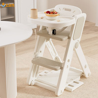 Chaise haute pour bébé en HDPE de qualité alimentaire personnalisée, cadre triangulaire stable, pliable, avec rangement