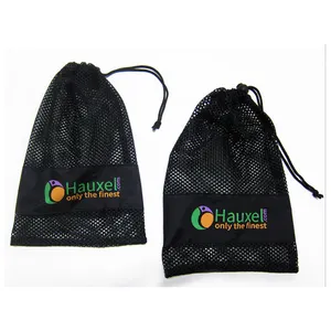 high quality polyester fabric net drawstring storage and packaging small mesh bag with custom logo