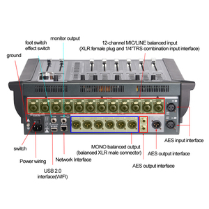 Console audio numérique professionnelle OEM MD16 18 canaux, mixeur audio DJ numérique - Product Image 4