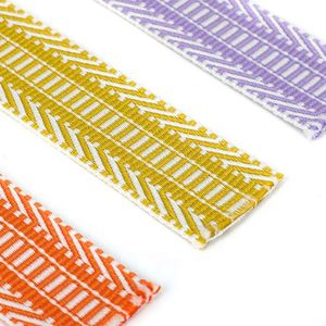 ริบบิ้นโพลีเอสเตอร์คอตตอนขนาด 1.5 นิ้ว (5 ซม.) ลายคลื่นสไตล์โบฮีเมียน  ผ้าโพลีเอสเตอร์ลายทาง  สายรัดทอแบบแจ็คการ์ดสำหรับตกแต่ง มีสินค้าในสต็อก - Product Image 3