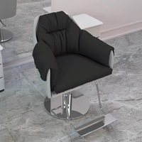 Prix de gros en acier inoxydable cuir PU rotatif levage salon de beauté coupe de cheveux style pivotant chaise de barbier