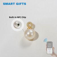 NOUVEAU Pendentif NFC Trendy Imitation Perle avec puce NFC intégrée Collier 13.56MHz RFID Contrôle d'accès NFC Cadeaux de Noël pour elle