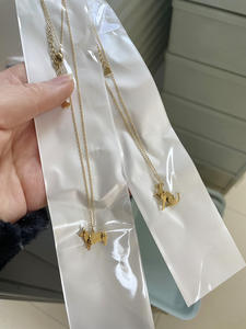 Juego de collar de Corgi de gato inspirado en <span class=keywords><strong>Lego</strong></span>, Gargantilla de amuleto de Mascota de bloque adorable, joyería de titanio chapada en oro BFF Best Friend - Product Image 5