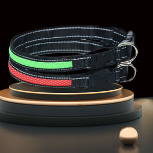 USB-Aufladbares Leuchtendes Hundehalsband Verstellbares Halsband Mit Schalter Bedruckbares Logo Und Anhänger für Nachthundeausflüge - Product Image 2