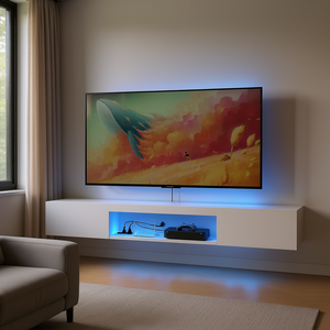 Supporto TV Sospeso da Parete 65 Pollici Bianco con LED a 16 Colori Modello D0100HPBKN7 - Product Image 2