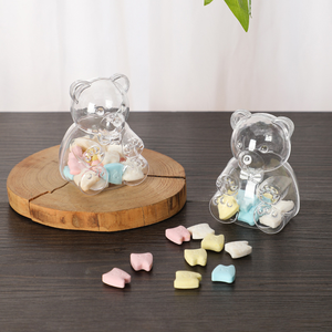 Scatola di caramelle trasparente piccolo orso creativo cartone animato <span class=keywords><strong>buon</strong></span> <span class=keywords><strong>compleanno</strong></span> confezione regalo per la conservazione degli Snack per bambini decorazioni per feste - Product Image 5