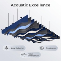 Panneau acoustique pour animaux de compagnie, forme ondulée, plafond acoustique, 100% fibre de polyester, absorption acoustique, décoration intérieure pour home cinéma