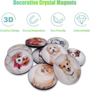 Round <b>Glass</b> Magnets Refrigerator Multi-Piece Package Funny <b>Fridge</b> Magnet Decoration for Home Office Kitchen - Product Image 3