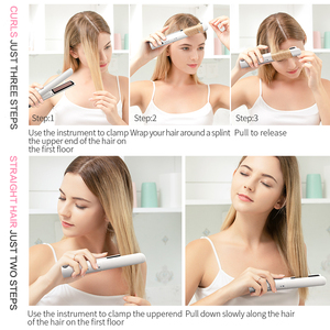 Plancha y Rizador de Pelo Inalámbrico 2 en 1, Portátil, Recargable por USB, con Placas Flotantes 3D para Peinado en Viajes - Product Image 5