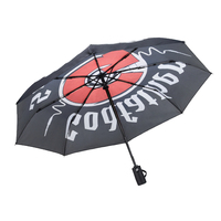 Parapluie de voyage automatique pliable en trois sections, portable, avec impression numérique intégrale personnalisée
