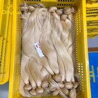 DKL Cheveux humains vierges brésiliens blonds 613 de qualité Remy, extensions de tissage, double trame, extrémités doublement tirées, toutes les couleurs